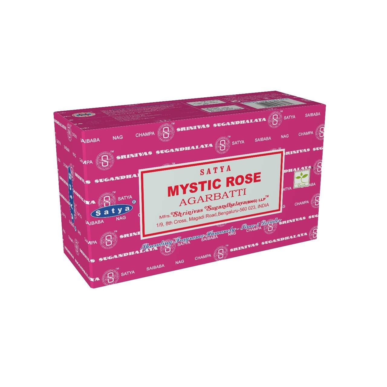 Satya Nag Champa Räucherstäbchen - Mystical Rose (1 Pack of 1 Sticks, 21 cm, 2-3 mm, Natural Ingredients)
