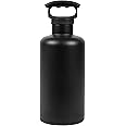 FIFTY/FIFTY Growler, Double Wall Vacuum Insulated Water Bottle, Stainless Steel, 3 Finger Cap w/Standard Top, 64oz/1.9L