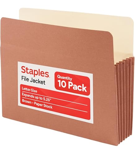 Amazon.com : Staples Reinforced File Pockets, Legal Size, 5.25