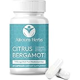 AIKOURA HERBS - Citrus Bergamot 1110mg Supplement – with Black Chokeberry, Niacin, Olive Leaf & Black Pepper Extract – Heart & Immune Support – 60 Vegan Capsules
