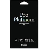Canon Photo Paper Pro Platinum, 4 x 6 Inches, 50 Sheets (2768B014), White | High-gloss photo printing with 4x6 inch dimensions and 50 sheet capacity