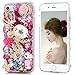 Mavis's Diary Phone case Compatible with iPhone 7, iPhone 8 Full Edge 3D Handmade Luxury Bling Crytal Fashion Design Shiny Gem Pearl Rhinestone Diamond Clear Hard Cover (Crown Castle)
