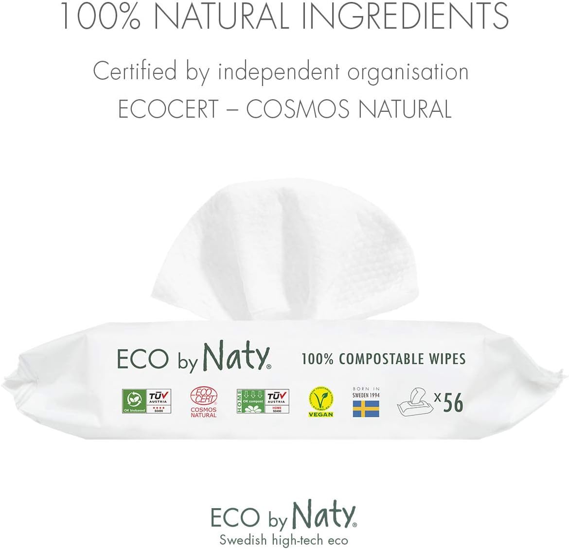 Naty Baby Wipes, White, 56 count (Pack of 12) - Image 5