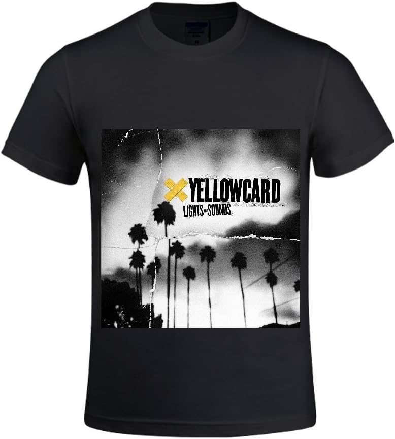 Yellowcard Lights and Sounds Men T Shirts Crew Neck Design Black