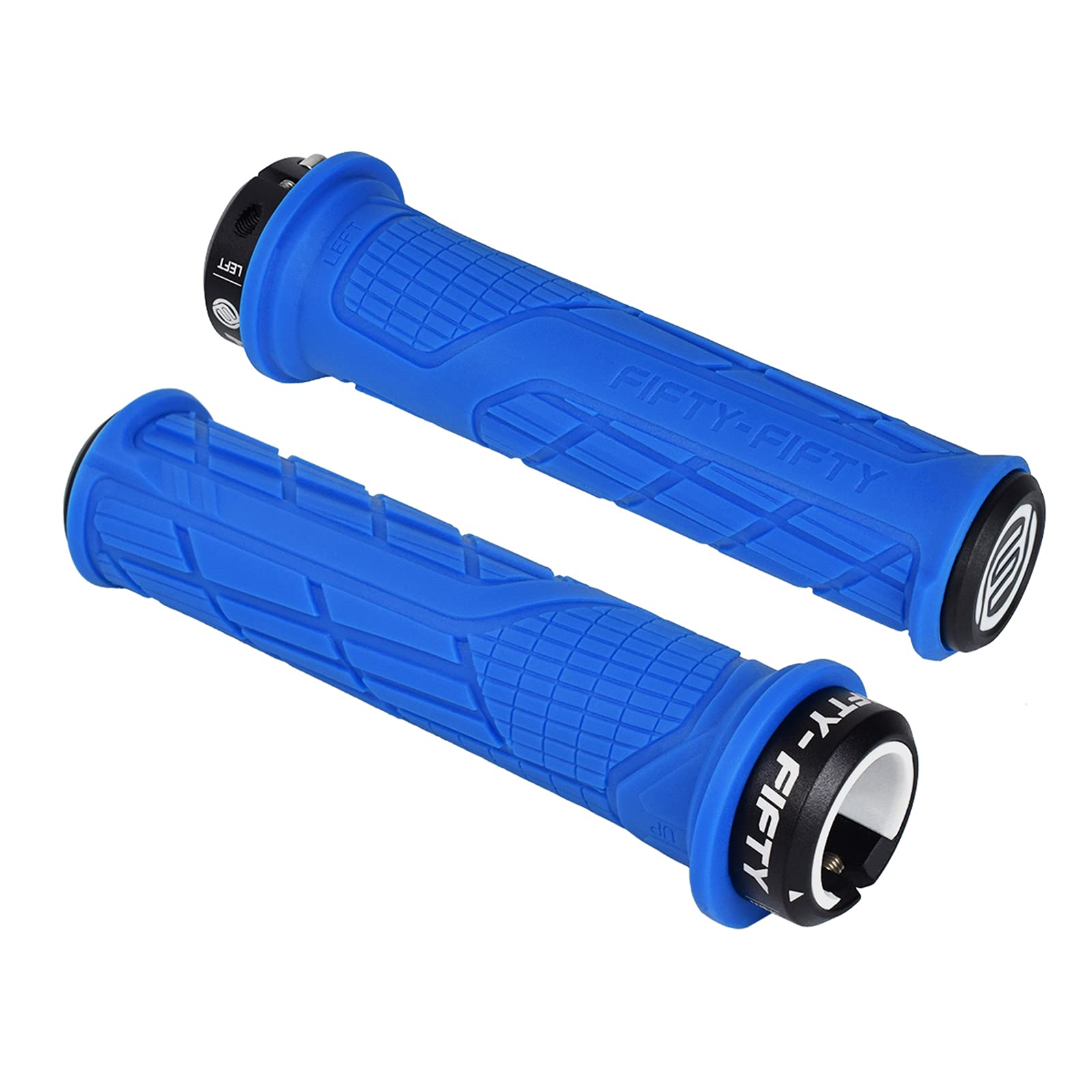 FIFTY-FIFTY Mountain Bike Handlebar Grips, Single Lock-on MTB Grips, Comfortable and Lock On, Non-Slip Bicycle Handle, Fit for All Mountain, Enduro, Downhill (Blue) — image 1