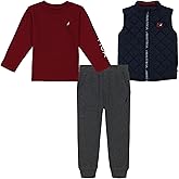 Nautica baby-boys 3pc Puff Vest Jogger Set