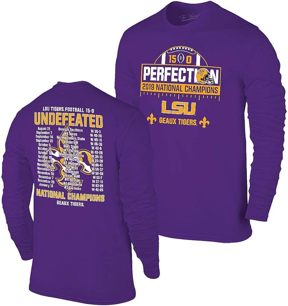 Elite Fan Shop LSU Tigers National Championship Champs Perfection Long Sleeve Tshirt 20192020