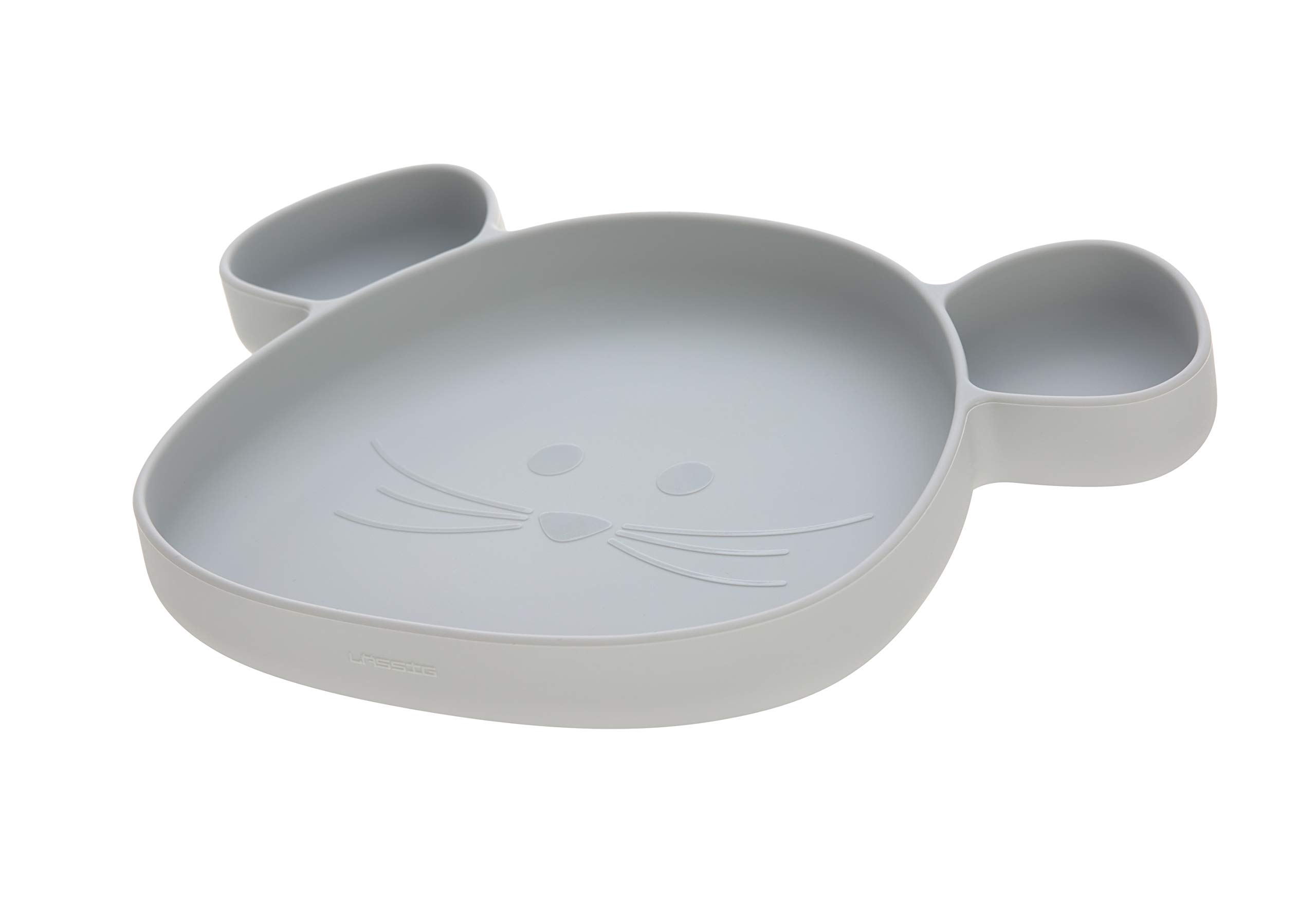 LÄSSIG Silikon Plate divided/Little Chums Mouse grey