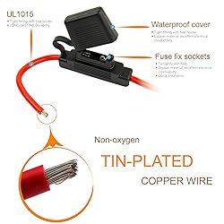 Gaoekoius 2 PCS 12 AWG Inline Fuse Holder with 30A