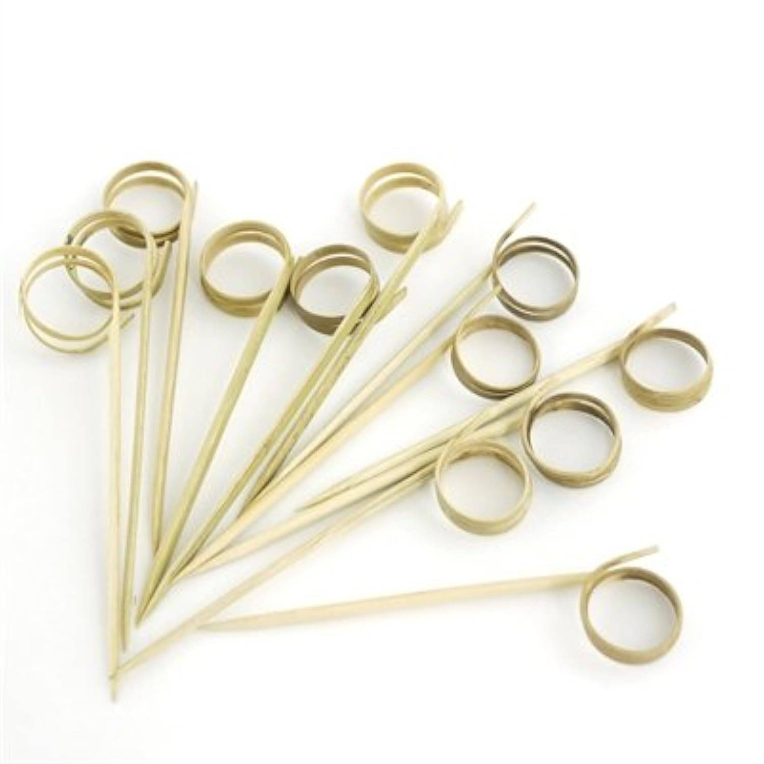 BambooMN 3.5" (9cm) Decorative Loop Ring Card Holder Cocktail Fruit Sandwich Picks Skewers for Catered Events, Holiday's, Restaurants or Buffets Party Supplies, 300 Pieces