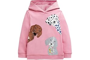 Joketiger Girls Sweatshirts Animals Embroidery Print Tops Pullover Toddler long Sleeve sweatshirt 3-9 Years