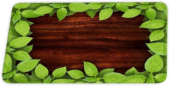 SUPERQIAO Rustikales Holzbrett hinterlässt Korallensamt-Badteppiche