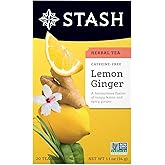Stash Tea Lemon Ginger Herbal Tea, Box of 20 Tea Bags