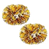 VOBAGA Set of 2 Metallic Foil & Plastic Cheerleading Pom Poms