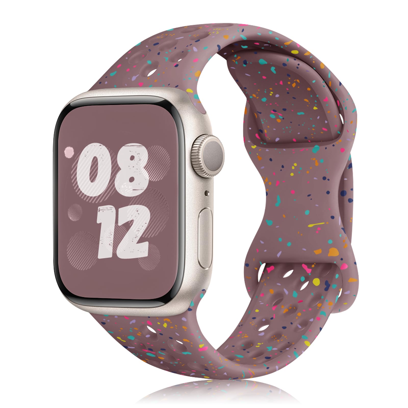 MaEiol Silicone Strap for Apple Watch 49mm /45mm /44mm /42mm /46mm(Series 11/10), Breathable Soft Sports Bracelet Replacement Wristband for iWatch Ultra/SE/Series 11 10 9 8 7 6 5 4 3 2 1, Smoky Purple