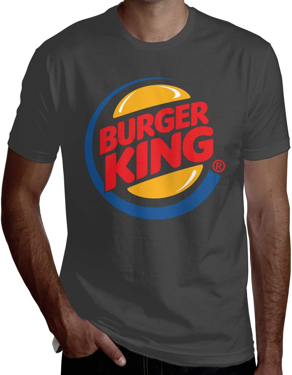YARU Customized Burger King T Shirt for Men Black Short-Sleeve Top Tees