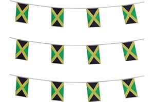 ZXvZYT Jamaica Jamaican Flag Banner String,Small Mini Jamaica Pennant flags,For Grand Opening,Olympics,National Sports Events,Party Festival Decorations(50 Feet 38 Flags)