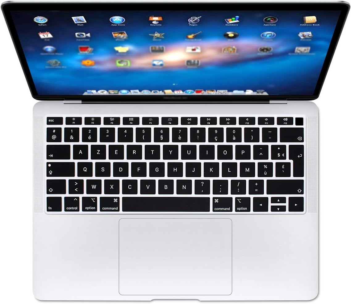 MMDW AZERTY French Language Keyboard Cover Compatible with MacBook Air 2018 Release 13.3 inch A1932 with Retina Display and Touch ID Silicone Soft Protector,European Version - Image 3