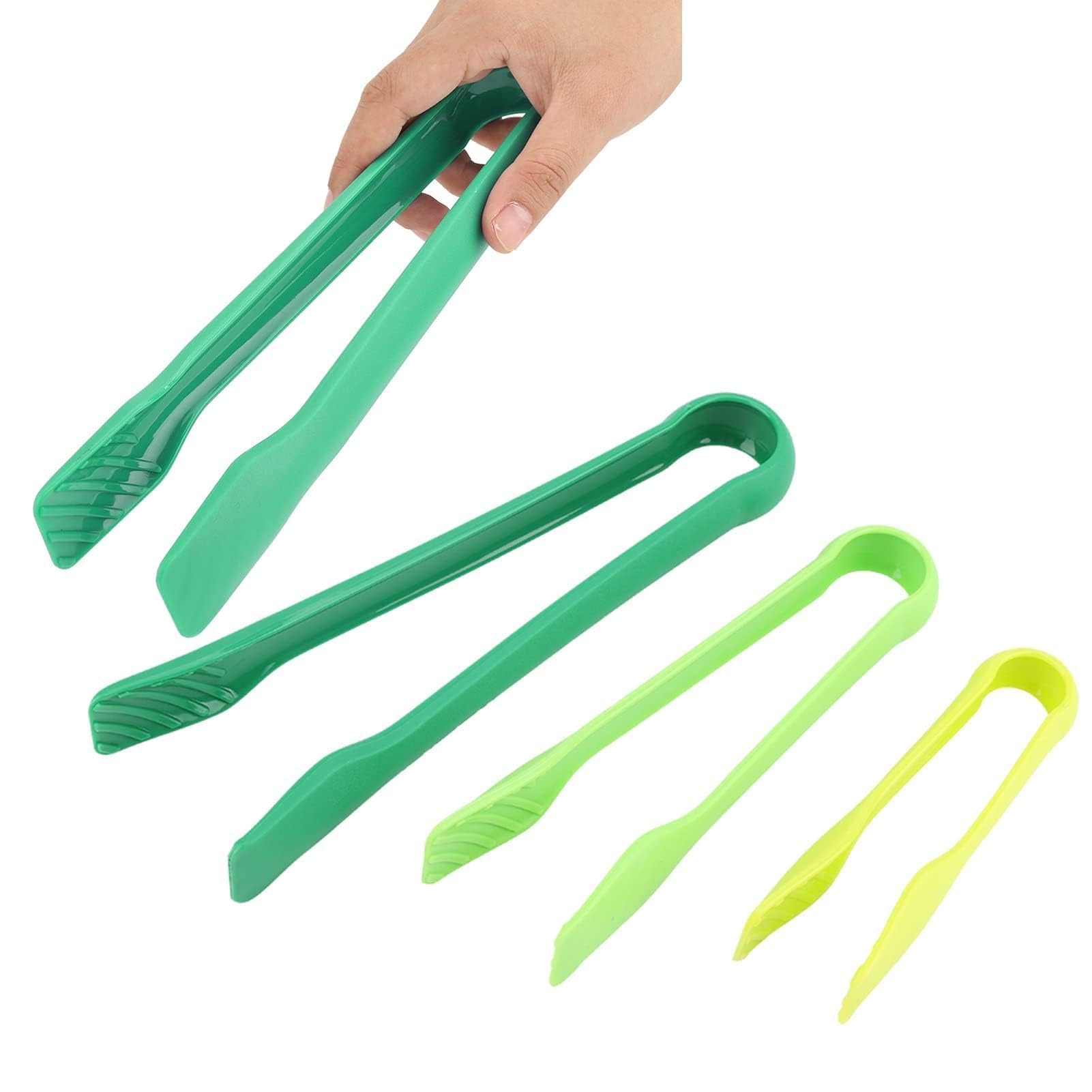 3PCS Plastic Serving Tongs Set, Non Stick Salad Spaghetti Meat Tongs Bread Clip Food Clamps Cooking Tongs for Oven Baking Salad Steak Vegetable Ice Serving Tools Utensil Set