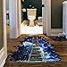CNUSER 3D Galaxy Bridge Floor Wall Sticker, Removable Mural Decals Vinyl Art Living Room Decors