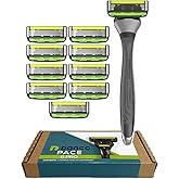 Dorco Pace 6 Pro Men's Razor - Six Blade Razor System with Trimmer, Vitamin E &amp; Aloe Vera Strip - 10 Cartridge Refills + 1 Handle