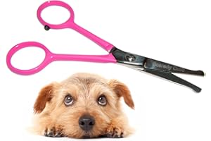 Tiny Trim 4.5" Ball-Tipped Scissor for Dog, Cat and all Pet Grooming - Ear, Nose, Face & Paw - Scaredy Cut's small Safety Scissor