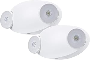 TORCHSTAR LED Emergency Lighting Fixture, 2 LED Bug Eye Heads and Battery Backup, UL Listed Emergency Light, Pack of 2