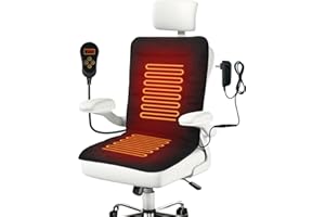SoliSnug Heated Seat Cushion for Office Chair, Thick Heated Chair Pad, Auto Shut Off, 7 Heating Levels, Fast Heating, Heating Pad Seat Warmer for Full Back, Hips, Thighs, Universal Fit, Gift Women Men