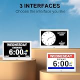 CAZOKASI DST Plug-in Digital Clock with Date Day 12 Alarms Reminder view 2