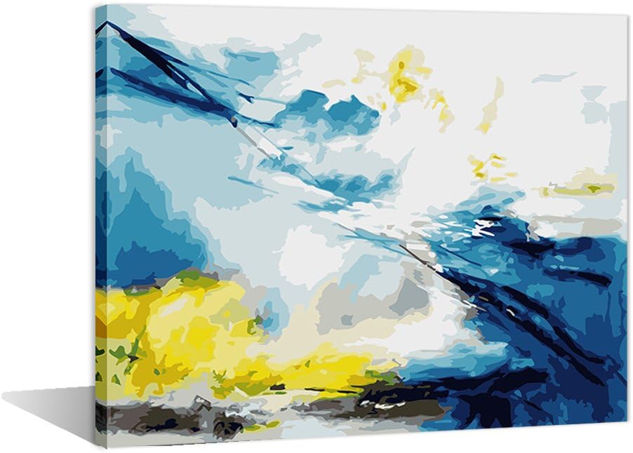Paint by Numbers 16 x 20 inch Canvas Art Kits DIY Oil Painting for Kids/Students/Adults Beginner Wall Decorative Painting, Abstract Lanscape Three Collors (Frameless)