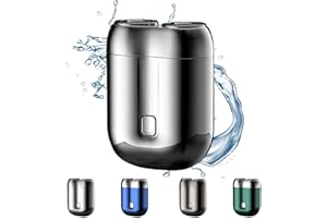 BANBAN New Model Mini Dual-Head Electric Shaver, Mini Razor Dual Head Portable,Double Head Razor, Pocket Size Washable Electric Razor (Silver)