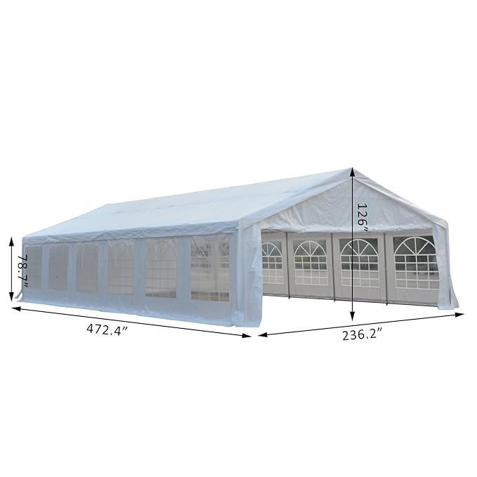 Sports Outdoors Tents Outsunny 32x20 Large Steel Carport Garage