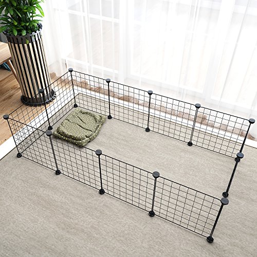 Tespo Pet Playpen, Small Animal Cage Indoor Portable Metal Wire Yard Fence for Small Animals