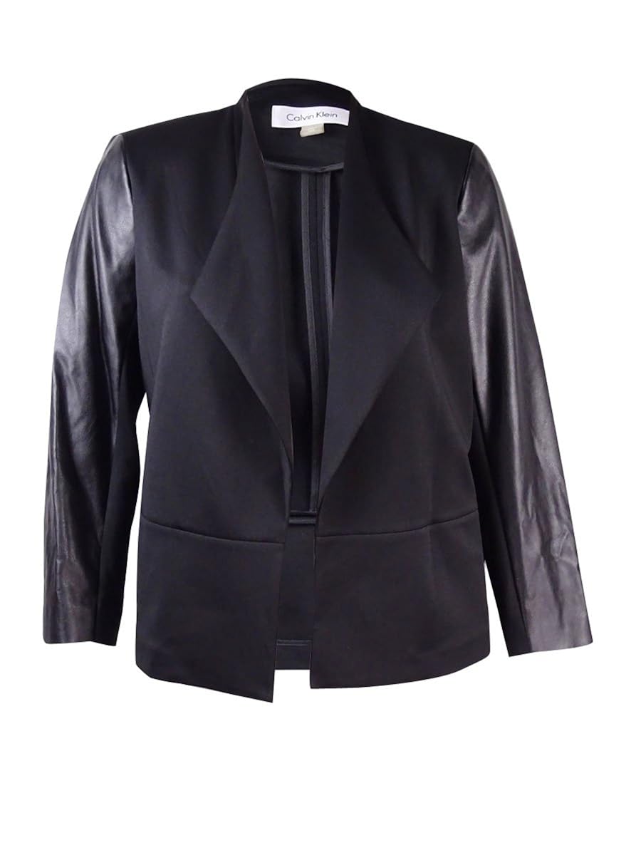 calvin klein faux leather sleeve jacket