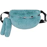 Fuzzy Fanny Pack for Women Faux Fur Belt Bum Bag with Adjustable Strap Waist Pouch Casual Crossbody Purse for Travel