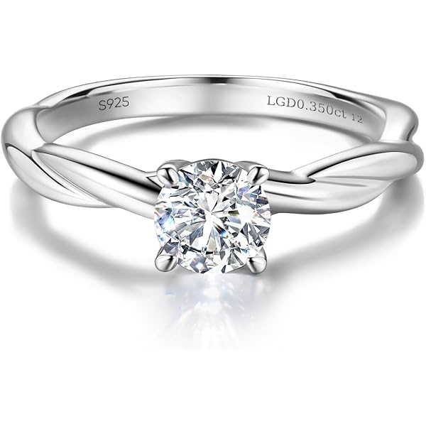 1.28ct Natural Amethyst Engagement Ring - White Gold Plated Sterling Silver, Size 11 - View #8