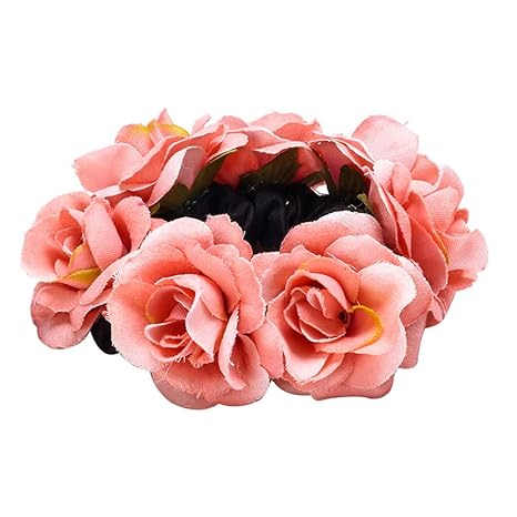 Sanwood Fleur Rose Cheveux Femme Chouchous élastiques à
