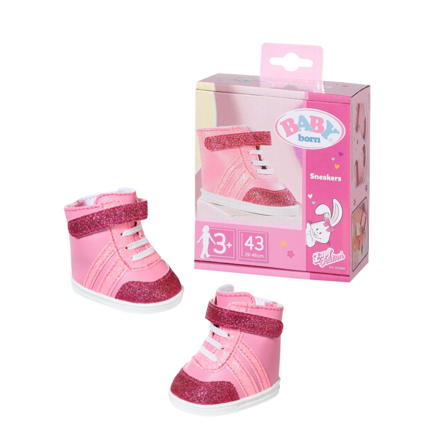 BABY born Sneakers Pink - Fits BABY born dolls up to 43cm - Set Includes One Pair of Pink Sneakers - 833889