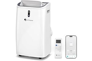 DR.PREPARE 14,000 BTU Portable Air Conditioner with WiFi Enabled, Cooling, Dehumidifier, Fan & Sleep Modes 4-in-1 Portable AC w/Remote Control & 67'' Window Kit, Cools Up To 700 sq. ft, 1-24H Timers