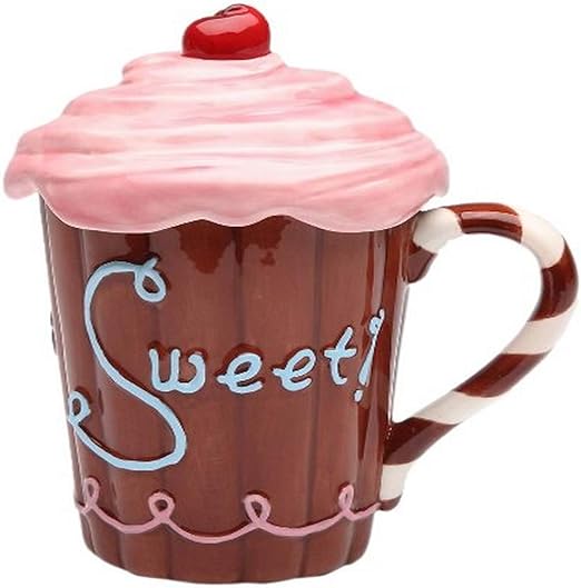 Amazon Com Appletree Design Life Is Sweet Mug With Pink Lid 5 3