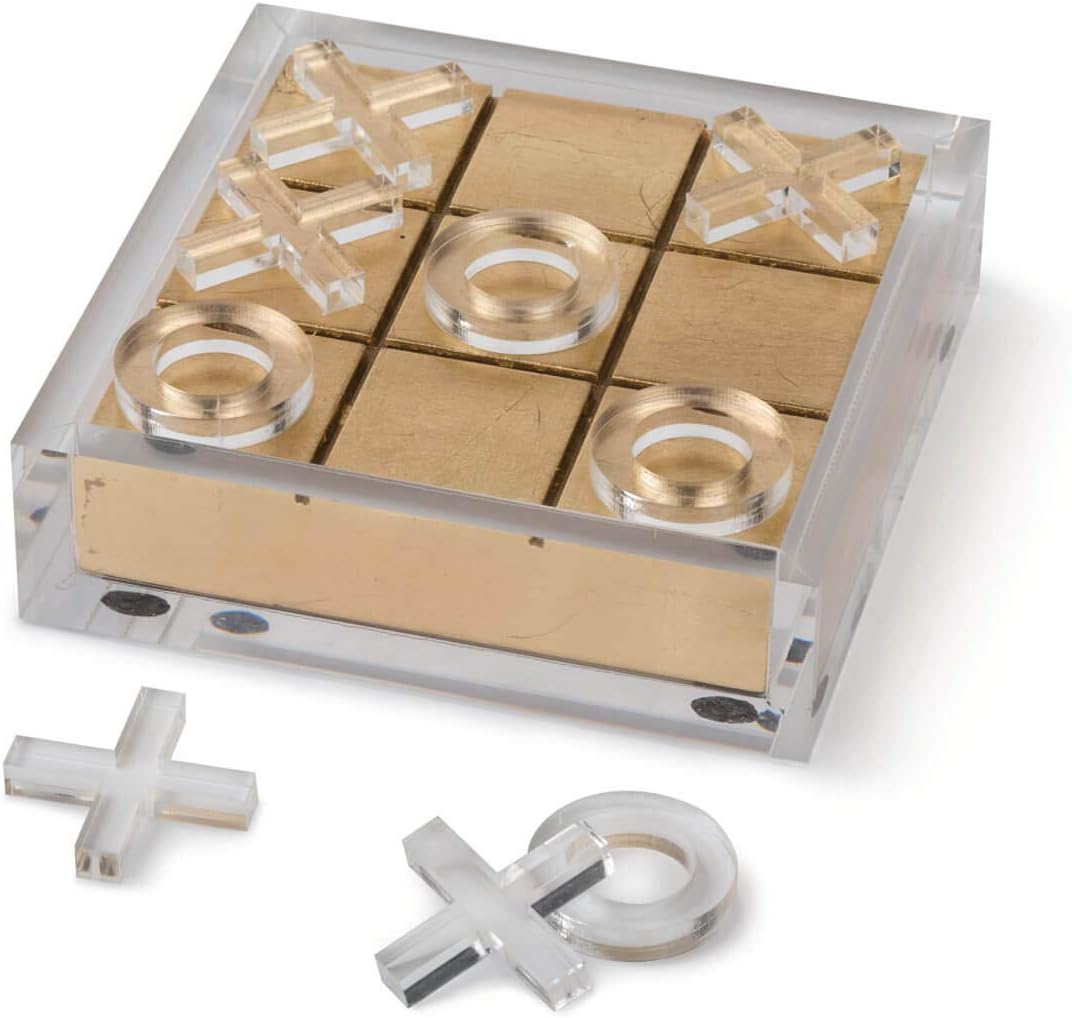 Regina Andrew Acrylic Tic Tac Toe 2" High Gold Clear Board Game
