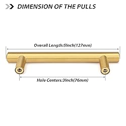 goldenwarm 10 Pack Gold Cabinet Handles Brushed