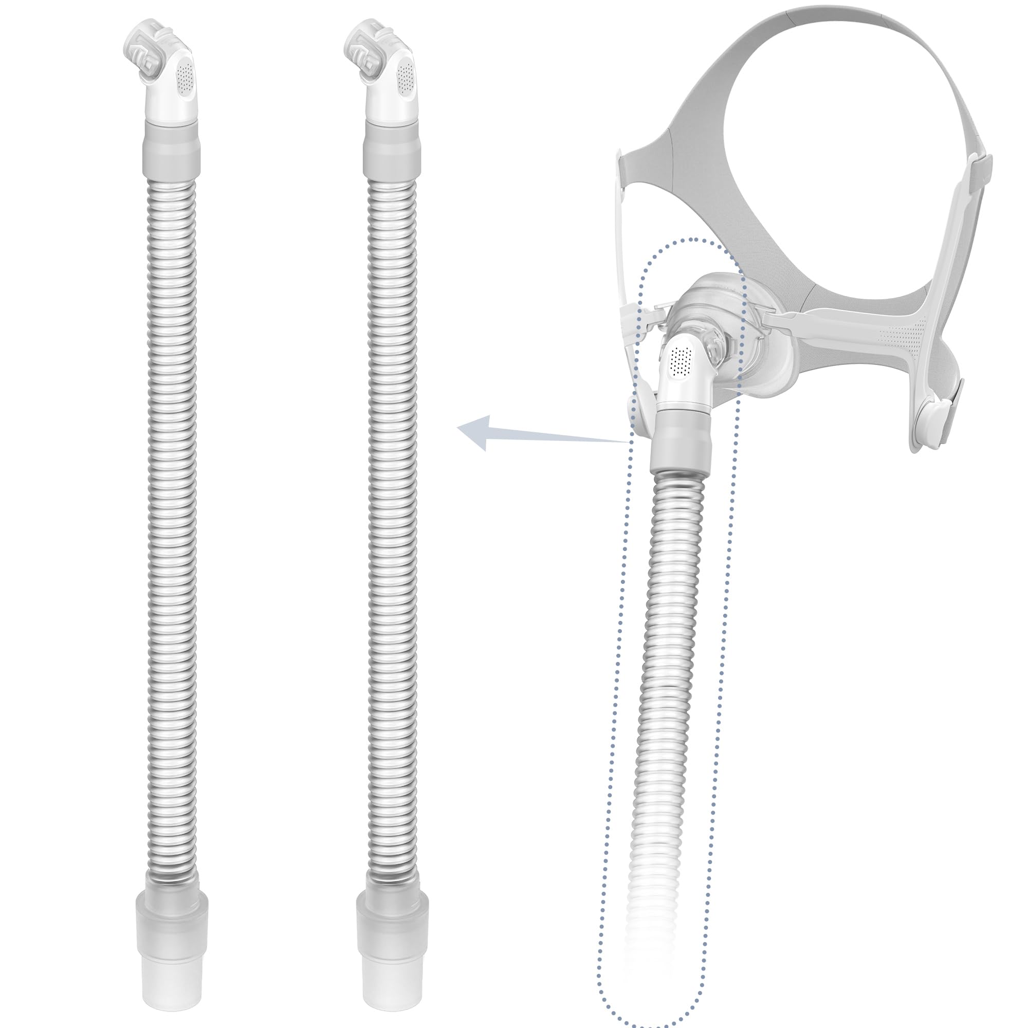 Photo 1 of 2 Packs Replacement Tube for Airfit N20,FSA HSA Eligible, Replacement Short Tube Compatible with N20, Great Value CPAP Supplies by Medihealer.