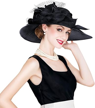 black floppy wedding hat