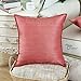 CaliTime Pack of 2 Silky Throw Pillow Covers Cases for Couch Sofa Bed Modern Light Weight Dyed Striped 18 X 18 Inches Coral Pink