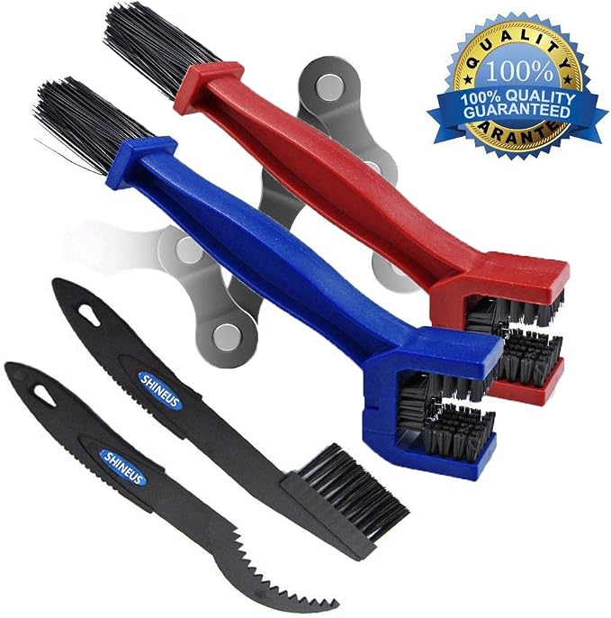 Lot De 2 Brosses De Nettoyage Pour Chaîne De Vélo Et Moto - Tête Fermée Pour Un Nettoyage En Profondeur - Jaune