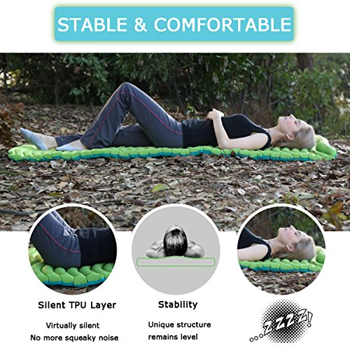 Exqline Sleeping Pad, Ultralight Inflatable Sleeping Pad Ultra-Compact Sleeping Mat for Backpacking Camping Hiking Traveling