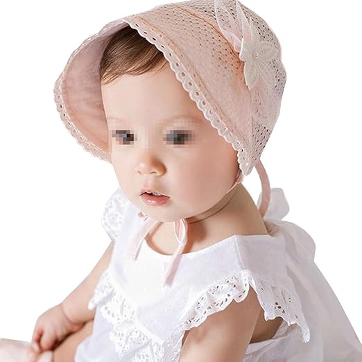 Fletion Sommer Baby Blumenhut Atmungsaktiv Babymützen Kinder Sommerhut Kurz Krempe Sonnenhut