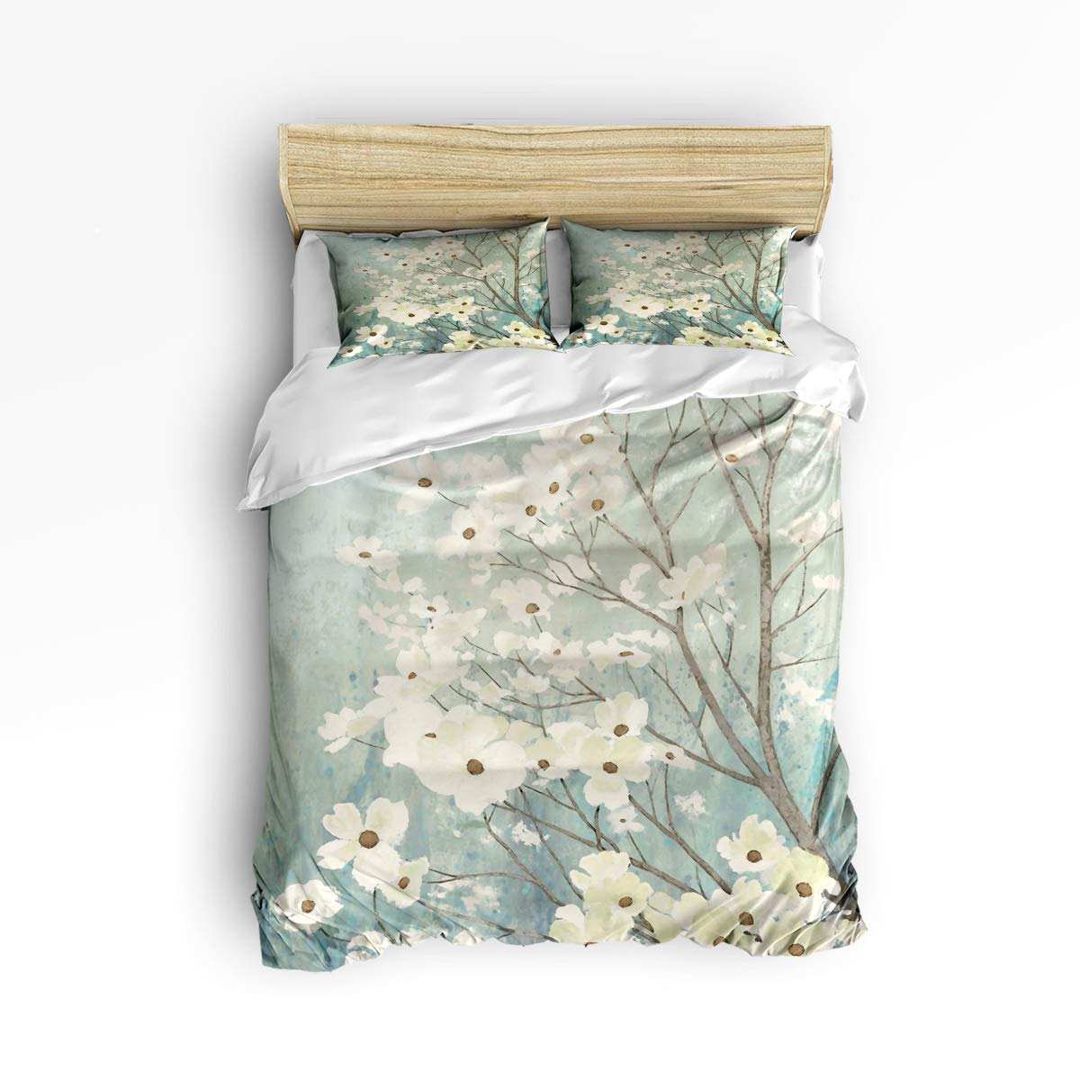 Best Aqua Blue Lime Green Floral Damask Print Comforter Bedding Set