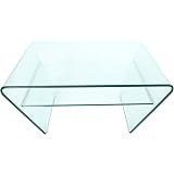 Design Glastisch Couchtisch Echtglas Gebogen Vollglas Länge 110 Cm